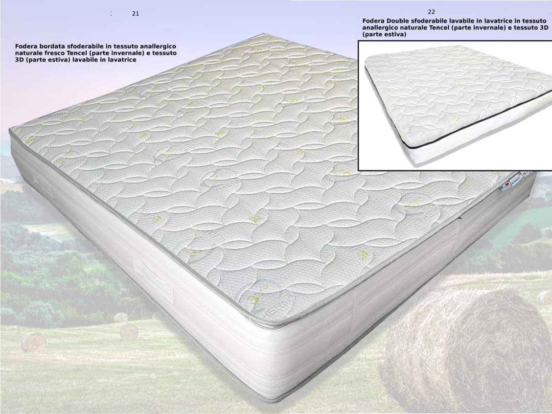 materasso con fodera sfoderabile